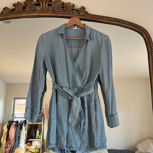 BB Dakota blue denim romper dress size 2